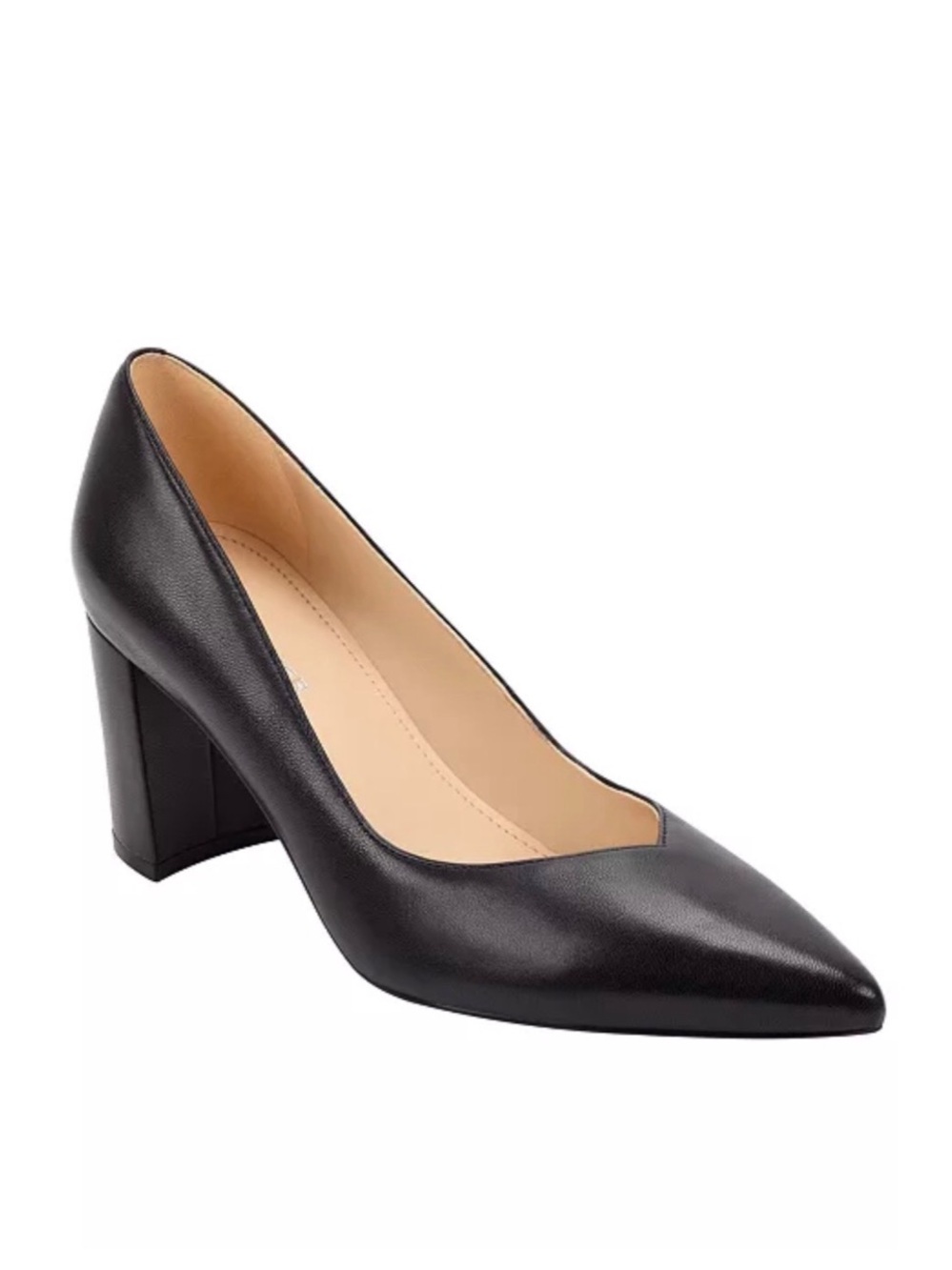 Marc Fisher Caitlin Sweetheart Topline Block Heel Pumps in Black, Size 9, NEW